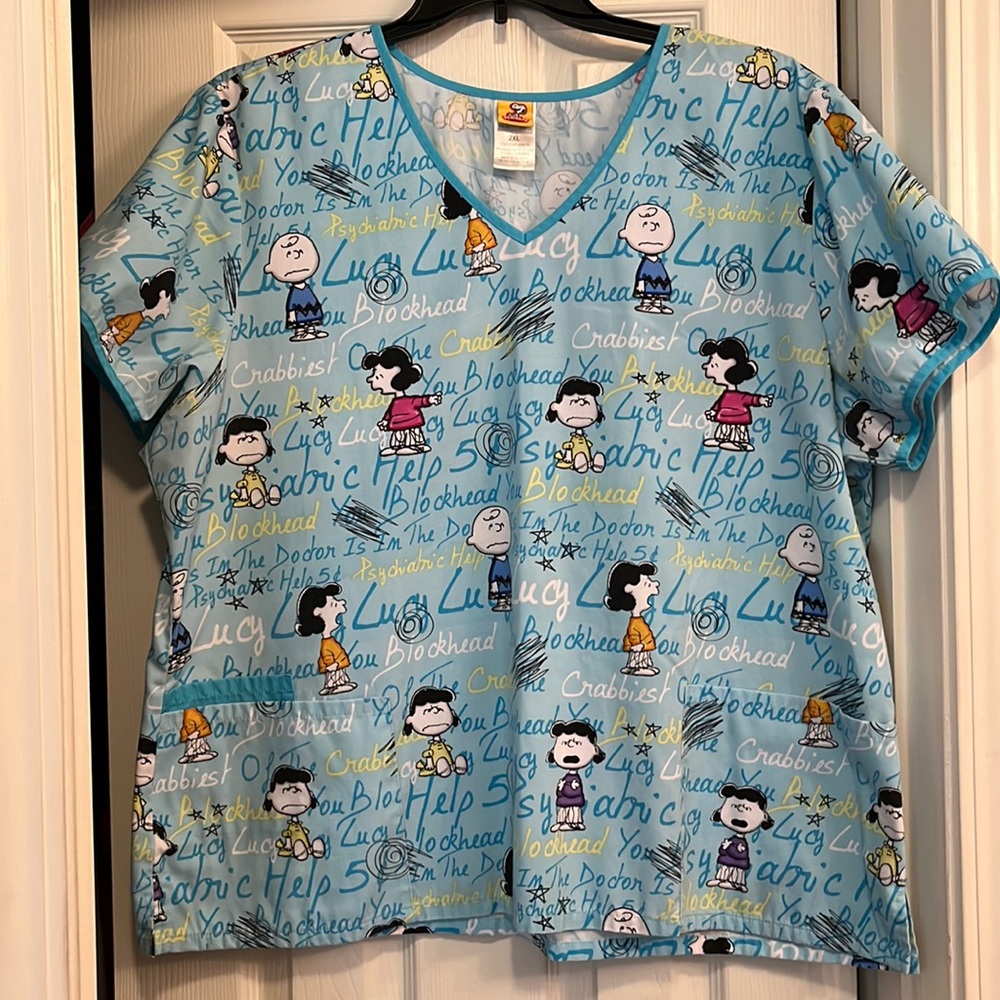Peanuts scrub top
